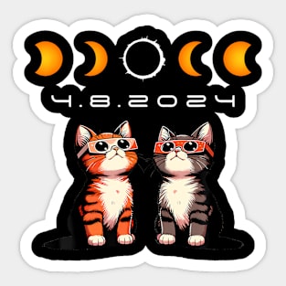 Solar Eclipse 2024 Cats ing Solar Eclipse Sticker